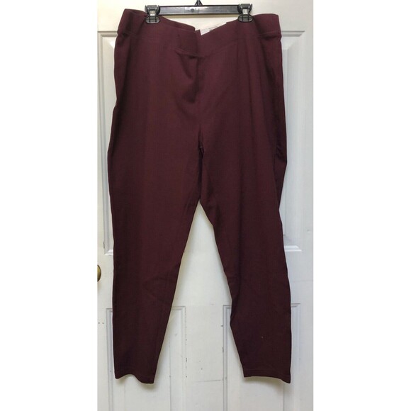 INC International Concepts Dress Pants Women's Burgandy Knit Skinny Pullover - Picture 1 of 7